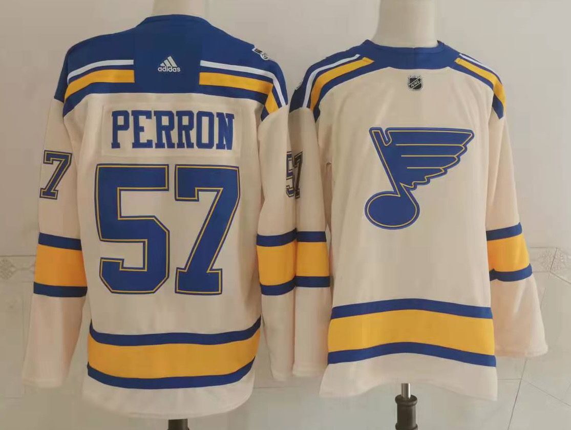 Personalized Men’s St Louis Blues #57 David Perron Cream 2022 Winter Classic Authentic Jersey