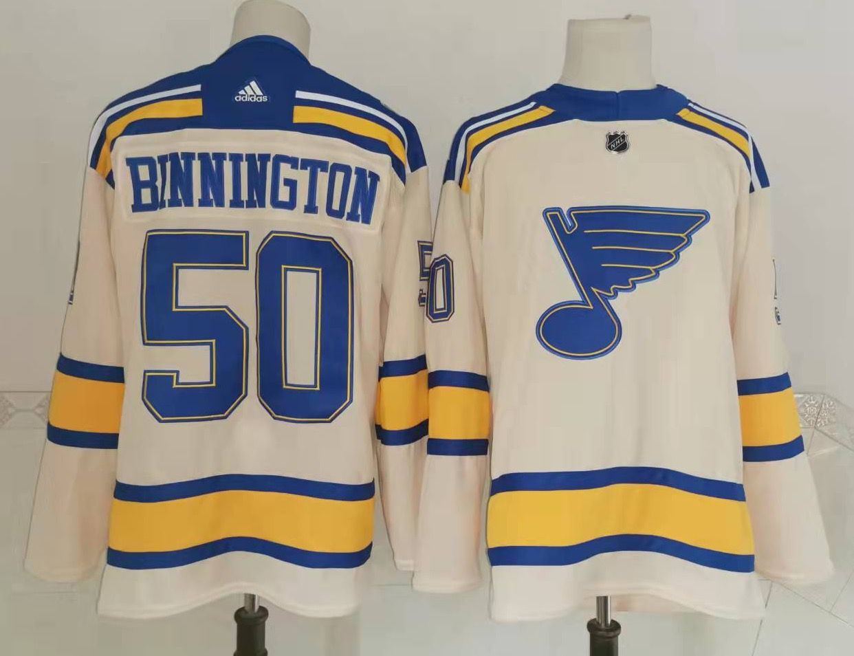 Personalized Men’s St Louis Blues #50 Jordan Binnington Cream 2022 Winter Classic Authentic Jersey