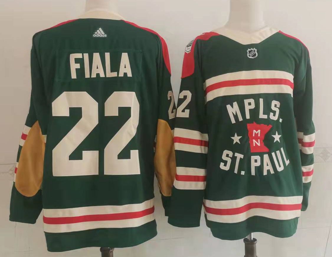 Personalized Men’s Minnesota Wild #22 Kevin Fiala Green 2022 Winter Classic Stitched NHL Jersey