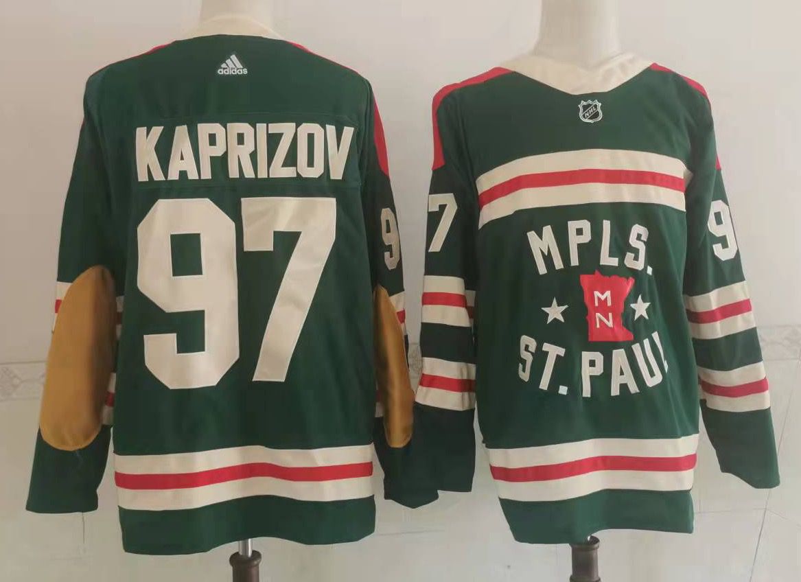 Personalized Men’s Minnesota Wild #97 Kirill Kaprizov Green 2022 Winter Classic Stitched NHL Jersey