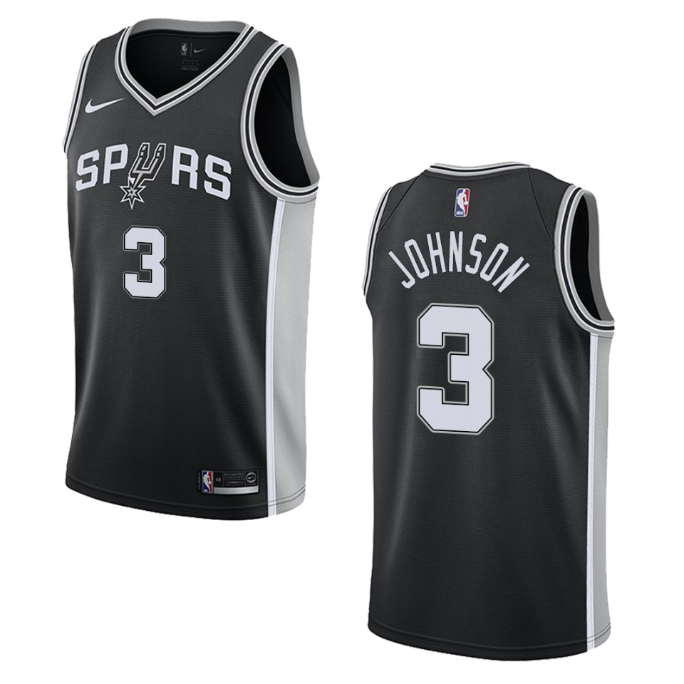 Personalized San Antonio Spurs #3 Keldon Johnson Black NBA Swingman Icon Edition Jersey