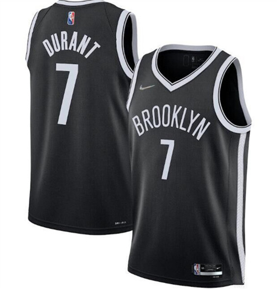 Personalized Men’s Brooklyn Nets #7 Kevin Durant 75th Anniversary Black Stitched Basketball Jersey