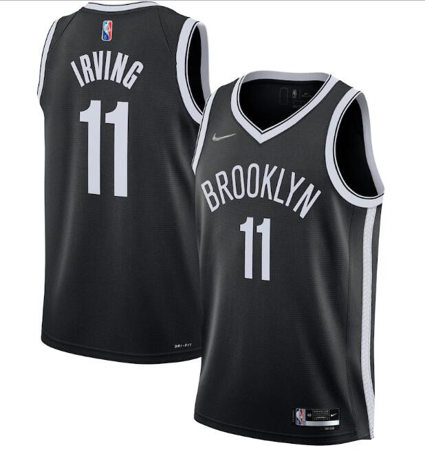 Personalized Men’s Brooklyn Nets #11 Kyrie Irving 75th Anniversary Black Stitched Basketball Jersey