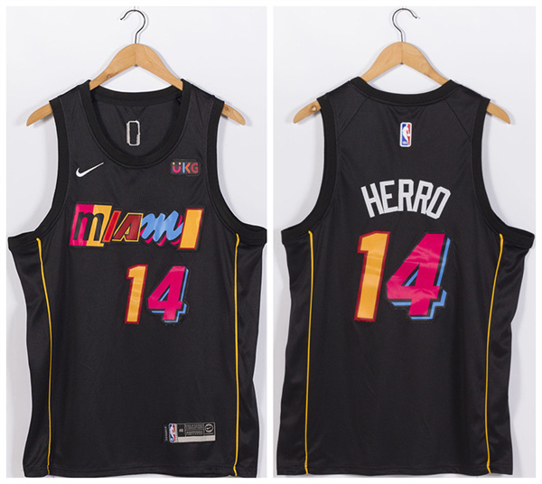 Personalized Men’s Miami Heat #14 Tyler Herro Black Stitched Jersey