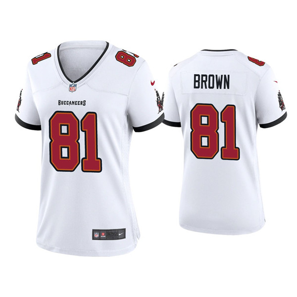 Personalized Women’s Tampa Bay Buccaneers #81 Antonio Brown White 2021 Limited Stitched Jersey(Run Small)