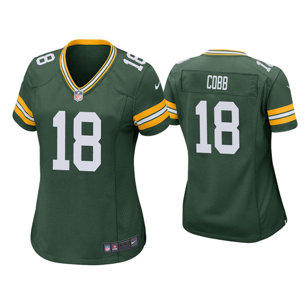 Personalized Women’s Green Bay Packers #18 Randall Cobb Green Untouchable Limited Stitched Jersey(Run Small)