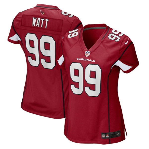 Personalized Women’s Arizona Cardinals #99 J.J. Watt Red Stitched Jersey(Run Small)