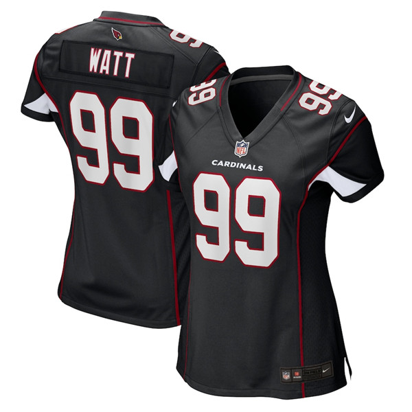 Personalized Women’s Arizona Cardinals #99 J.J. Watt Black Stitched Jersey(Run Small)