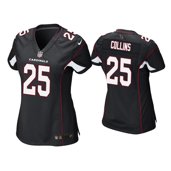 Personalized Women’s Arizona Cardinals #25 Zaven Collins Black Stitched Jersey(Run Small)