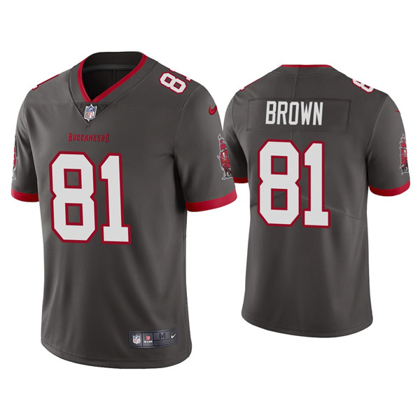 Personalized Youth Tampa Bay Buccaneers #81 Antonio Brown Grey Untouchable Limited Stitched Jersey