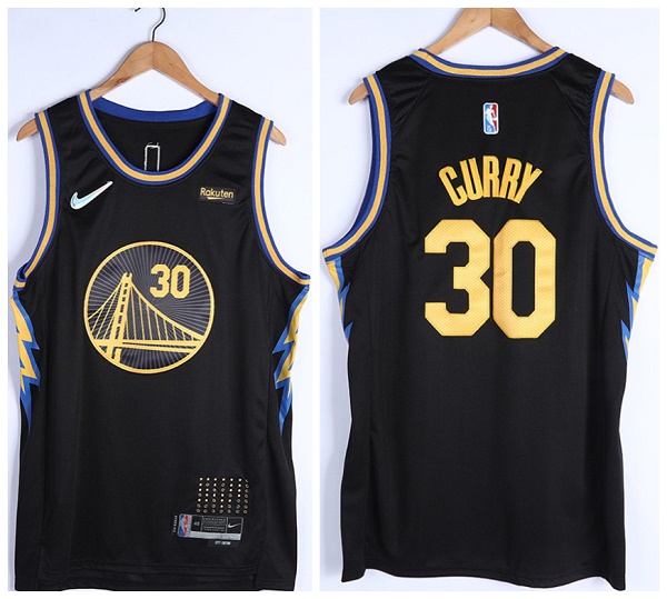 Personalized Men’s Golden State Warriors #30 Stephen Curry 75th Anniversary Black Stitched Basketball Jersey