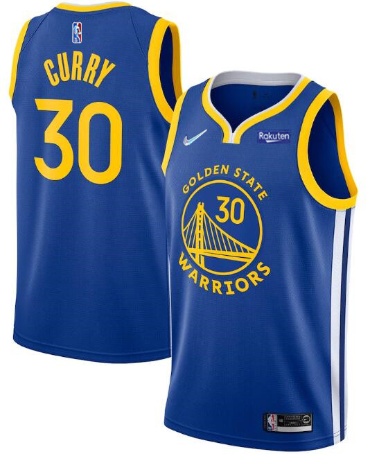 Personalized Men’s Golden State Warriors #30 Stephen Curry 75th Anniversary Royal Stitched Basketball Jersey