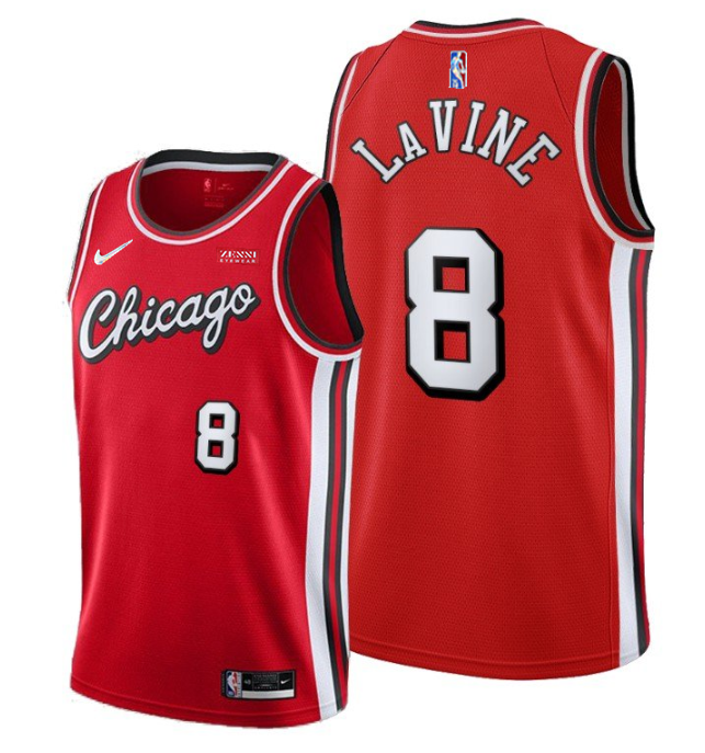 Personalized Men’s Chicago Bulls #8 Zach Lavine 75th Anniversary Red Edition Swingman Stitched Basketball Jersey