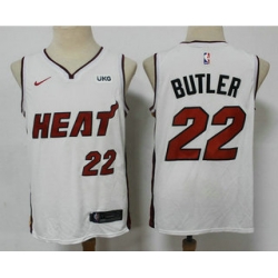 Personalized Men Miami Heat 22 Jimmy Butler White 2021 Swingman Stitched NBA Jersey With The NEW Sponsor Logo