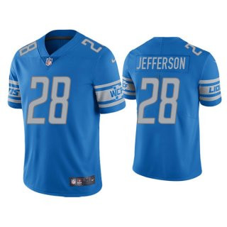 Personalized Men’s Blue Detroit Lions #28 Jermar Jefferson Untouchable Limited Stitched Jersey