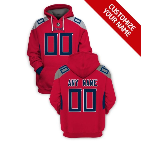 Personalized Men’s Tennessee Titans Active Player 2021 Red Pullover Hoodie