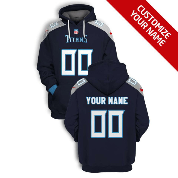 Personalized Men’s Tennessee Titans Active Player 2021 Navy Pullover Hoodie