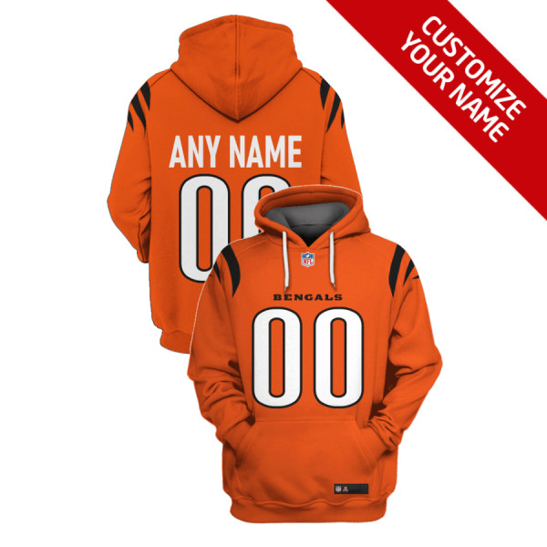 Personalized Men’s Cincinnati Bengals Active Player 2021 Orange Pullover Hoodie