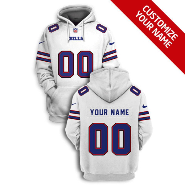 Personalized Men’s Buffalo Bills Active Player 2021 White Pullover Hoodie