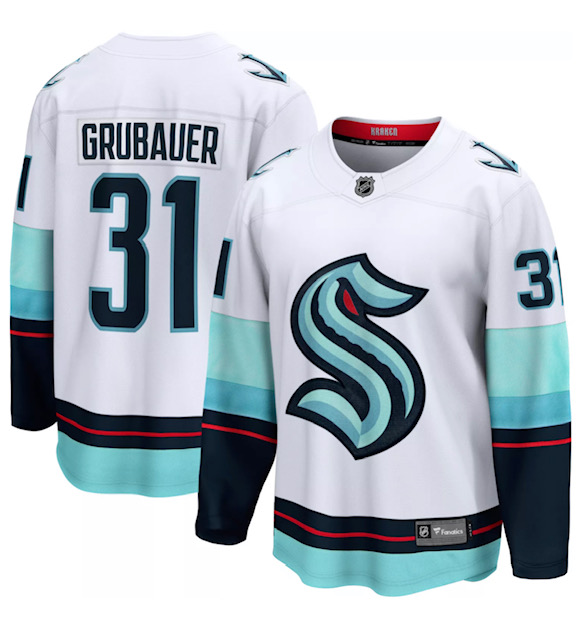 Personalized Men’s Seattle Kraken #31 Paul Grubauer White Stitched NHL Jersey