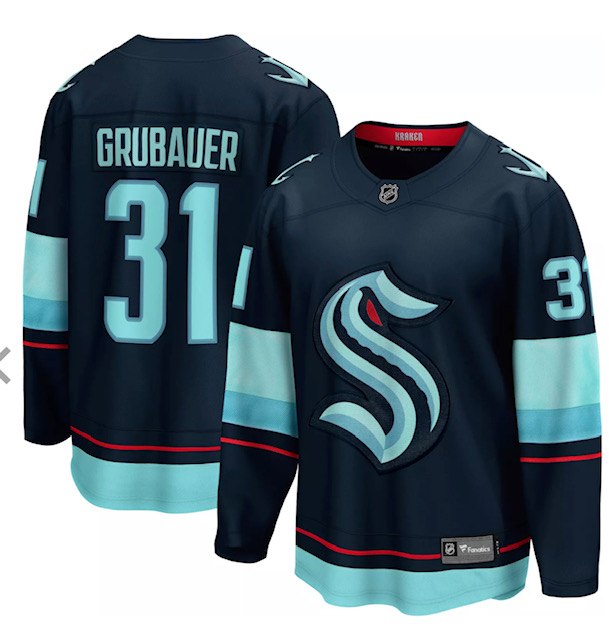 Personalized Men’s Seattle Kraken #31 Paul Grubauer Navy Blue Stitched NHL Jersey
