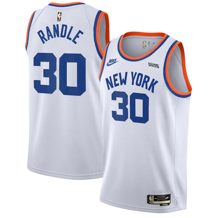 Personalized New Yok Knicks #30 Julius Randle 2021 2022 White City Edition Stitched Jersey