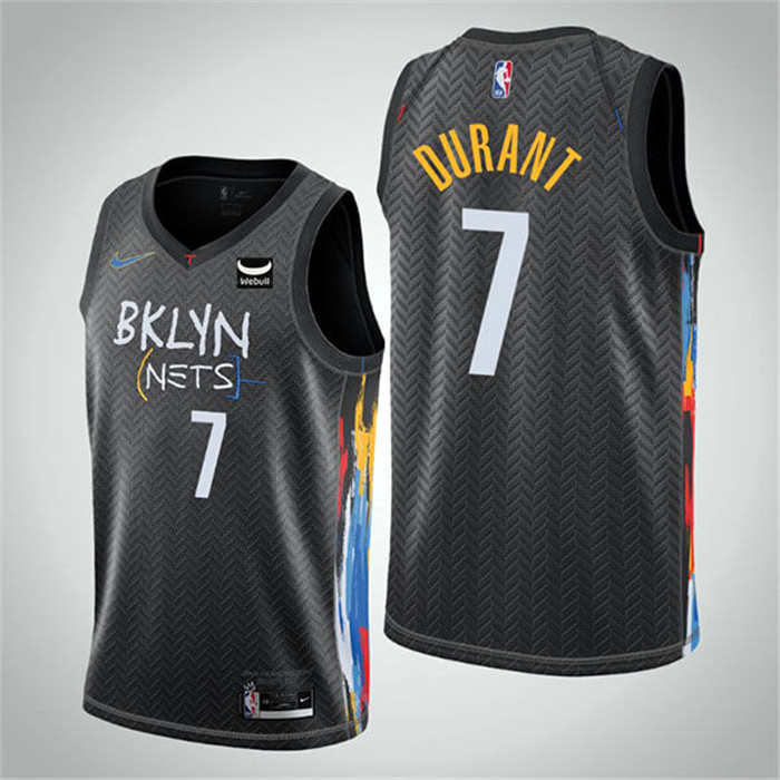 Personalized Men’s Brooklyn Nets #7 Kevin Durant Black City Edition Stitched Jersey