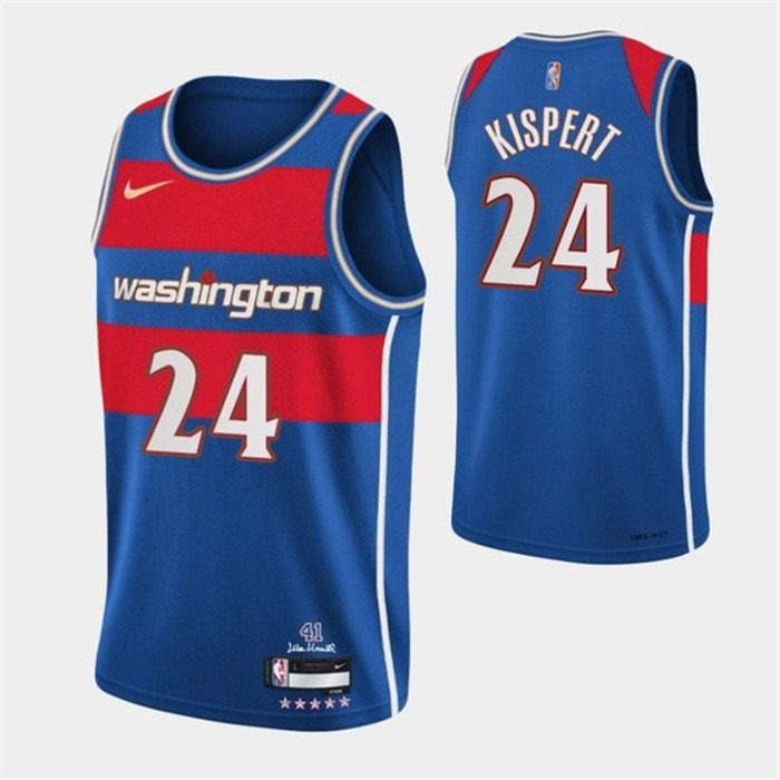 Personalized Men’s Washington Wizards #24 Corey Kispert 75th Anniversary 2021 2022 Blue City Edition Swingman Stitched Jersey