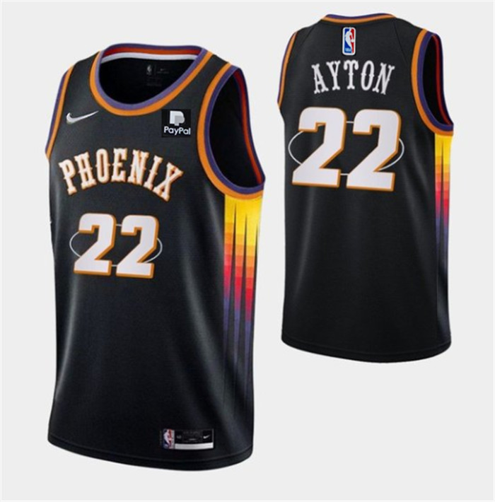 Personalized Men’s Phoenix Suns #22 Deandre Ayton Black Stitched Jersey