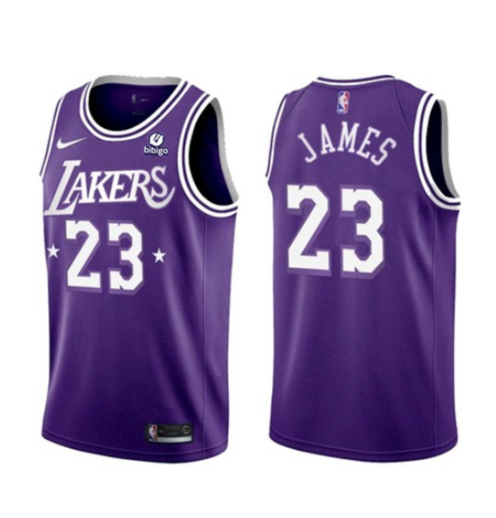 Personalized Men’s Los Angeles Lakers #23 LeBron James 2021 22 City Edition Purple Stitched Jersey