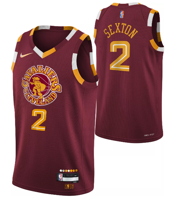 Personalized Men’s Cleveland Cavaliers #2 Collin Sexton Red 2021 2022 75th Anniversary City Edition Swingman Stitched Jersey