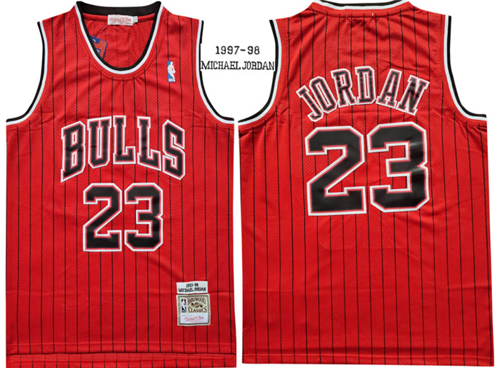 Personalized Bulls 23 Michael Jordan Red 1997-98 Hardwood Classics Jersey