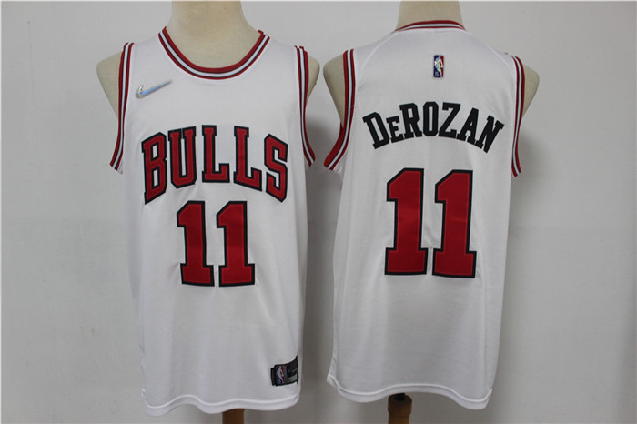Personalized Bulls 11 DeMar DeRozan White Diamond 75th Anniversary Swingman Jersey