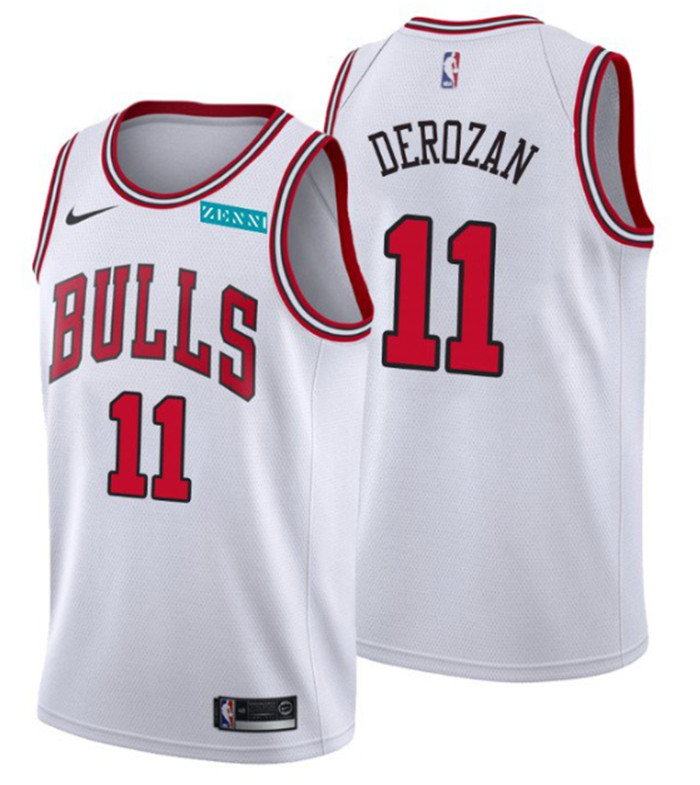 Personalized Men’s Chicago Bulls #11 DeMar DeRozan White Swingman Stitched Basketball Jersey