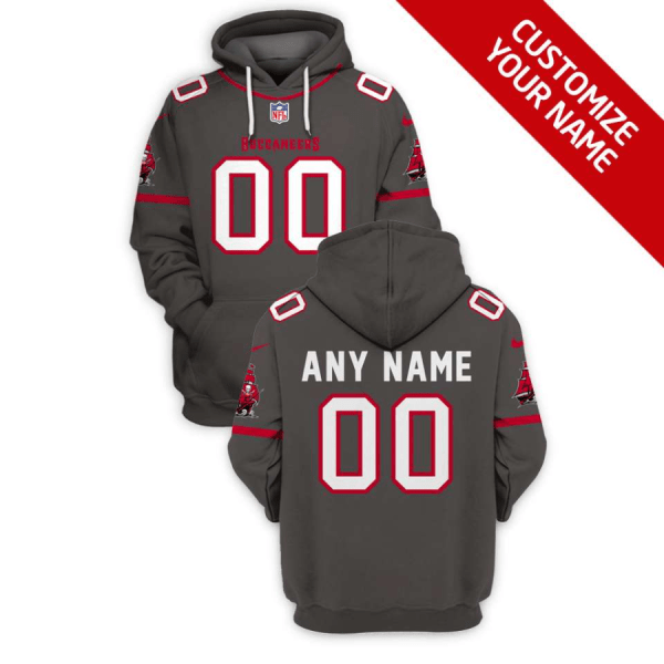Personalized Men’s Tampa Bay Buccaneers Active Player 2021 Grey Pullover Hoodie