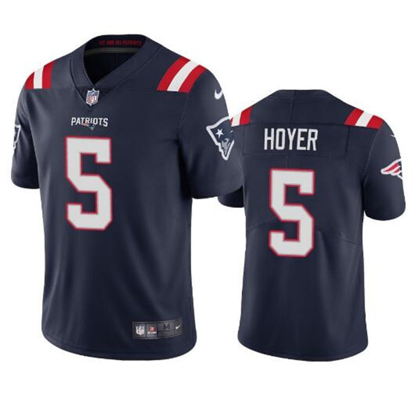 Personalized Men’s New England Patriots #5 Brian Hoyer 2021 Navy Untouchable Limited Stitched Jersey