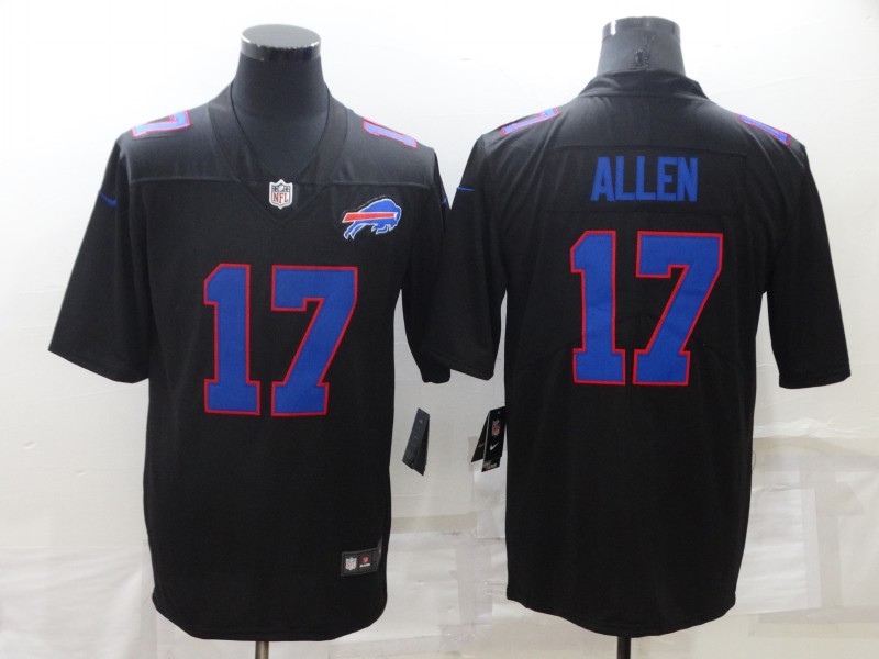 Personalized Men’s Buffalo Bills #17 Josh Allen Black Untouchable Limited Stitched Jersey