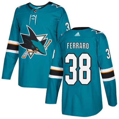 Personalized Men’s San Jose Sharks #38 Mario Ferraro Home Authentic Teal Jersey