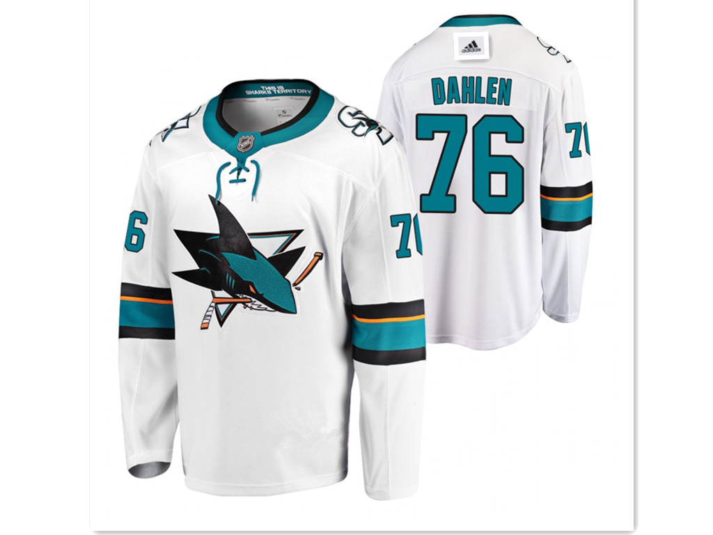 Personalized San Jose Sharks #76 Jonathan Dahlen White Road Authentic Stitched NHL Jersey