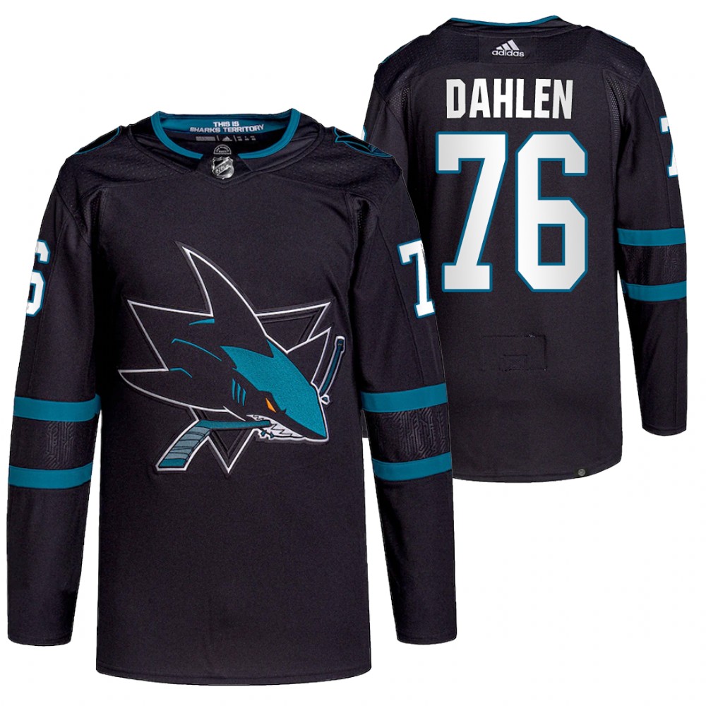 Personalized San Jose Sharks #76 Jonathan Dahlen Black Alternate Authentic Stitched NHL Jersey