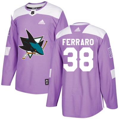 Personalized Men’s San Jose Sharks #38 Mario Ferraro Hockey Fights Cancer Authentic Purple Jersey