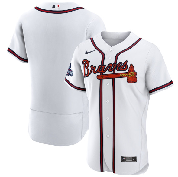 Personalized Men’s Atlanta Braves Blank 2021 White World Series Champions Stitched Baseball Jersey