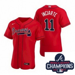 Personalized Men Atlanta Braves 11 Ender Inciarter Red Alternate Stitched Baseball Stitched MLB 2021 Champions Patch Jersey