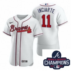 Personalized Men Atlanta Braves 11 Ender Inciarter White Alternate Stitched Baseball Stitched MLB 2021 Champions Patch Jersey