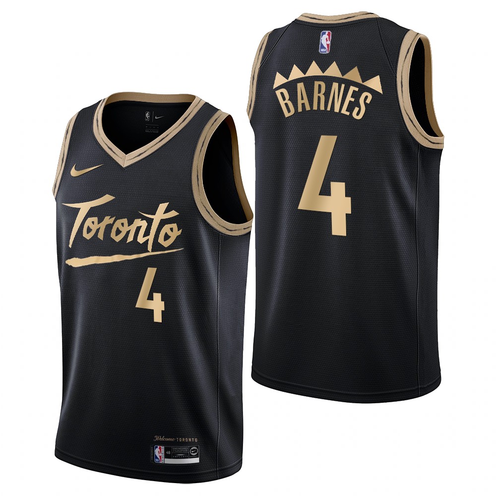 Personalized Men’s Toronto Raptors #4 Scottie Barnes City Edition Black Jersey