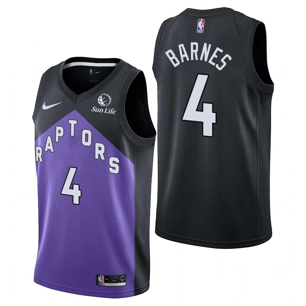 Personalized Men’s Toronto Raptors #4 Scottie Barnes Earned Edition Black Jersey