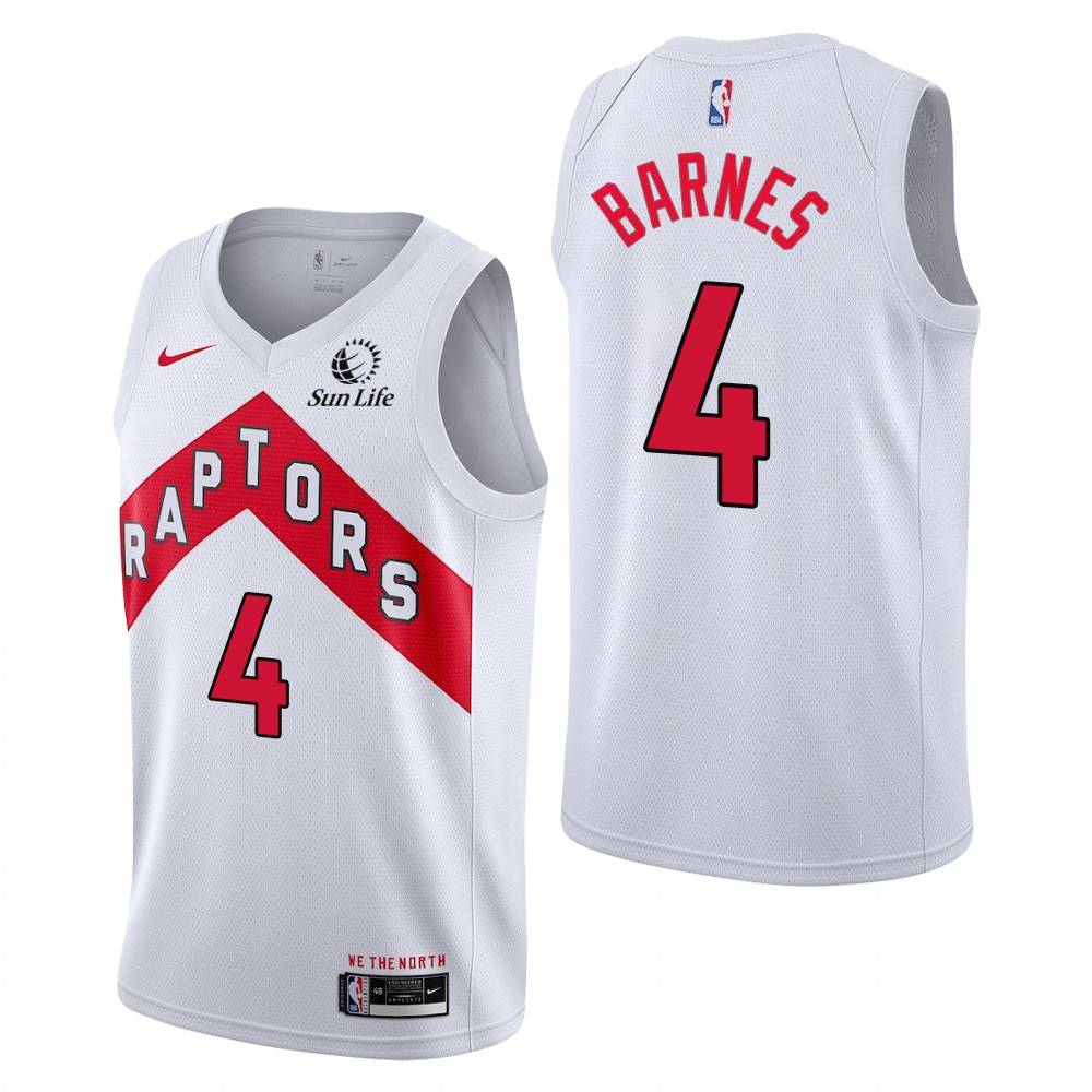 Personalized Men’s Toronto Raptors #4 Scottie Barnes Association Edition White Jersey
