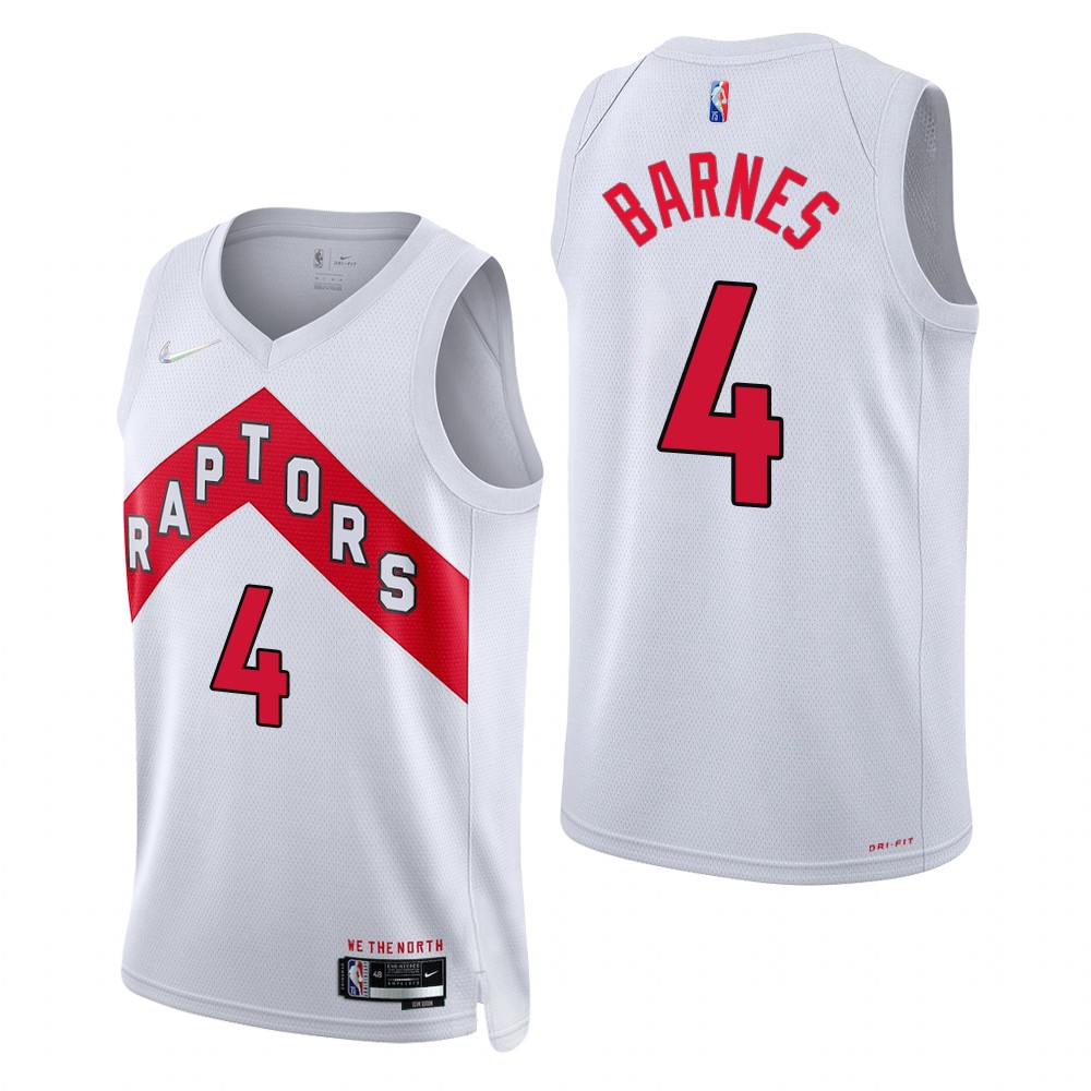 Personalized Men’s Toronto Raptors #4 Scottie Barnes 2021-22 75th Anniversary Diamond Association Edition White Swingman Jersey