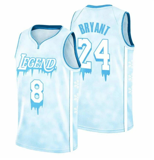 Personalized Men’s Los Angeles Lakers Front #8 Back #24 Kobe Bryant Legend Icy Stitched Jersey