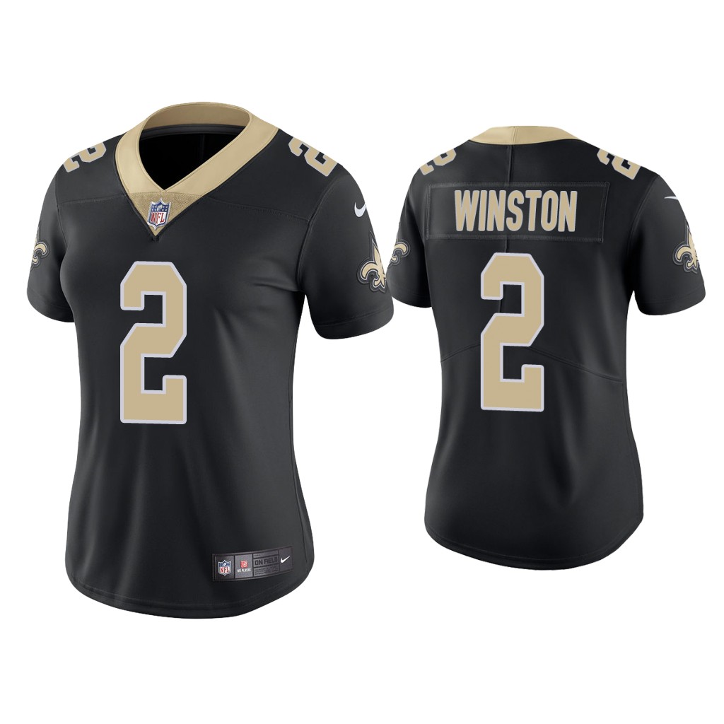Personalized Women’s New Orleans Saints #2 Jameis Winston Black Untouchable Limited Stitched Jersey(Run Small)